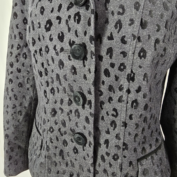 Vintage Rickie Freeman for Teri Jon Saks gray black leopard print wool skirt set - Picture 5 of 12